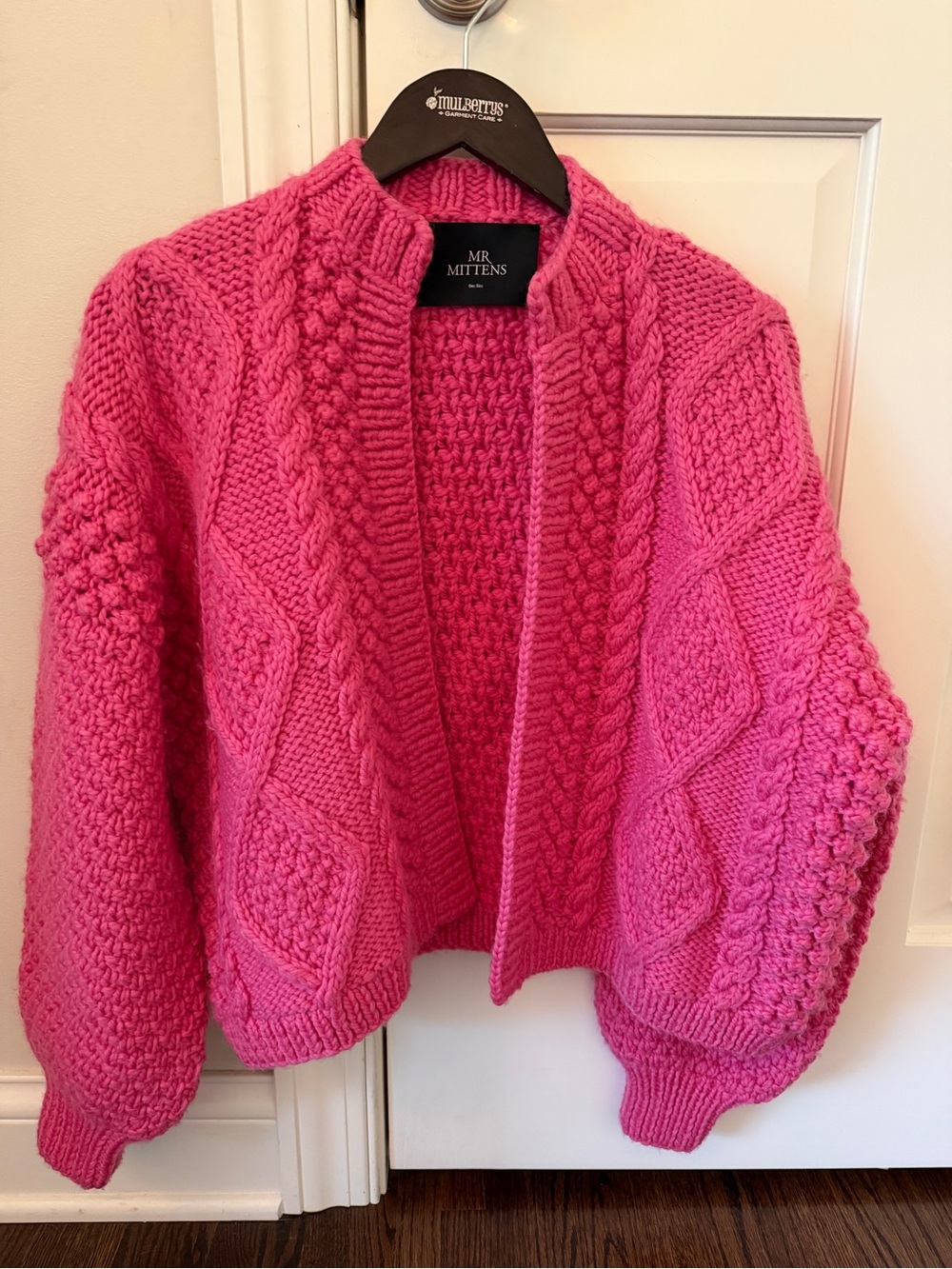 Mr. Mittens one size Chunky Cable Knit Women's Cardigan Sweater